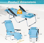 ABORON Tanning Chair with Face Hole, 5-Position Adjustable Reclining Beach - Image 3