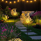 JOBOSI Solar Moon Butterfly Decorative Gift, Solar Butterfly Ground Stake Light - Image 2