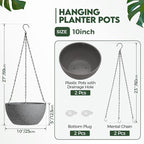 T4U Hanging Planters for Indoor Plants, 10 Inch Hanging Planter Outdoor 2 Pack - Image 2