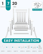 SERWALL HDPE Outdoor Rocking Chair Set of 6, Patio Rocking Chairs - Image 7