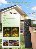 luckystyle 50FT Solar String Lights Outdoor Waterproof 2200K - Image 2