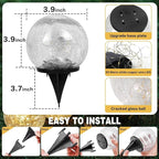 Solar Garden Lights Outdoor Waterproof, 6 Pack Cracked Glass Ball Light - Image 5