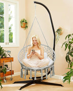 Greenstell Hammock Chair, Macrame Swing Chair - Image 7
