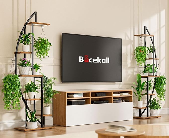 Plant Stand Indoor with Grow Lights, 6 Tiered Tall Plant Shelf, Half-Moon Plant - Image 3