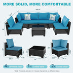 Outdoor Wicker Patio Furniture Set, Rattan Sectional Sofa Set - Image 2