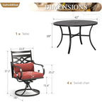 Sophia and William Swivel Outdoor Patio Dining Set - Image 6