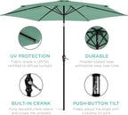 Best Choice Products 10ft Outdoor Table Compatible Steel Polyester Market Patio - Image 5