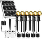 MEIHUA Solar Spot Lights Outdoor, 6 in 1 Solar Landscape Spotlights 2700K Warm by MEIHUA