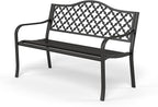 Sophia & William Outdoor Bench, 50 inches Metal Garden Bench, Cast Iron Park by SophiaWilliam