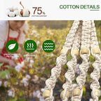 IGaiety Macrame Plant Hanger 5 Pcs Indoor Outdoor Hanging Plant Holders - Image 4