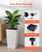 VEVOR Set of 2 Tall Planters for Outdoor Plants 23 inch, Modern Planters for - Image 5
