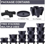 Umigy 2 Set 5 Tier Stackable Planters Vertical Garden Planters - Image 3