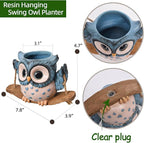 Swing Owl Hanging Planters for Indoor Plants, Cute Small Succulent Pots - Image 5