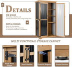 PetsCosset Outdoor Storage Cabinet, Wood & Metal Storage Shed - Image 4