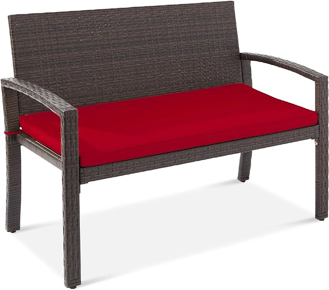 Best Choice Products Outdoor Bench 2-Person Wicker Garden Patio Benches Seating by BestChoiceProducts