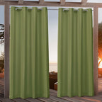 NICOLE MILLER NEW YORK Canvas Indoor/Outdoor Grommet Top Curtain Panel Pair by NicoleMiller