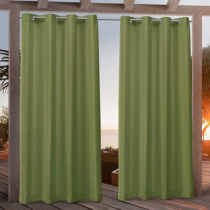 NICOLE MILLER NEW YORK Canvas Indoor/Outdoor Grommet Top Curtain Panel Pair by NicoleMiller
