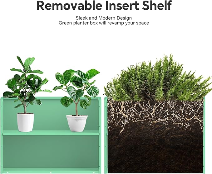 Rectangular Planter Box with Removable Insert Shelf - Image 5