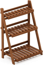 Furinno FG18452 Tioman Hardwood Patio Furniture Outdoor 3-Tier Flower Rack - Image 4