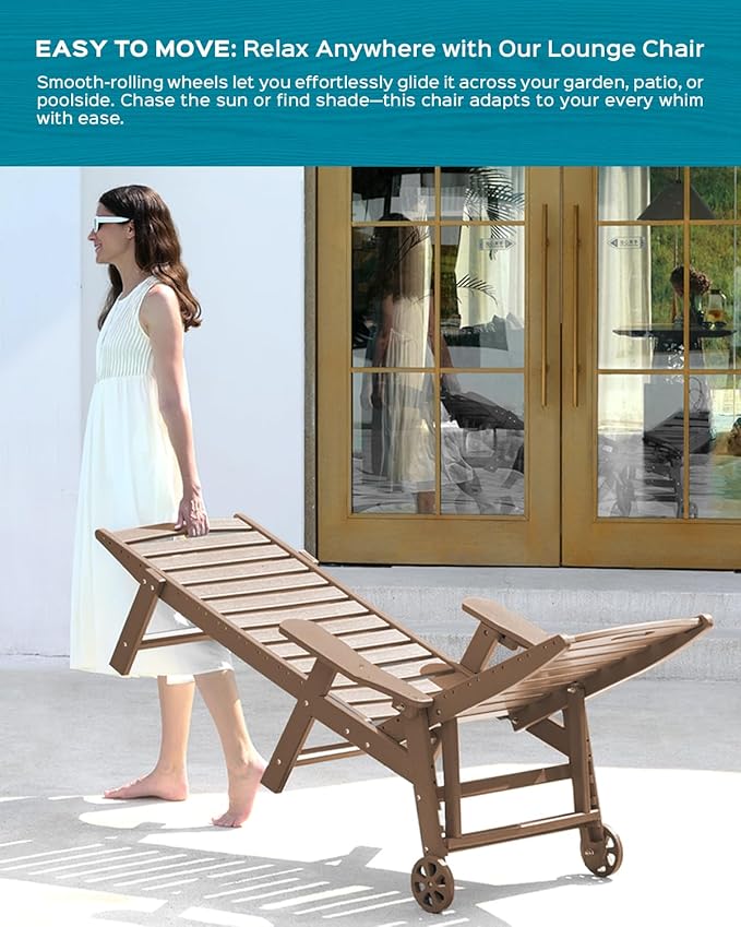 Ciokea Outdoor Lounge Chair Set of 4, All Weather Patio Chaise Lounge Chairs - Image 6