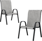 UDPATIO Patio Chairs Set of 2, Stackable Outdoor Dining Chairs by UDPATIO
