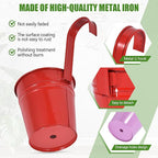 OBTANIM 12 Pack Metal Hanging Flower Pots Railing Planter Outdoor Fence Hanging - Image 3
