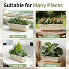 Window Box Planter, 6 Pack Plastic Vegetable Flower Window Planters Boxes 16 - Image 7