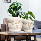 Terracotta Pots with Drainage Holes Bee Decor, Ceramic Pots - Image 3