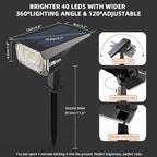 Solar Lights Outdoor Waterproof Landscape Lights, 40 LEDs Solar Spot Lights - Image 6