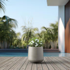 Kante 11.6" Dia Round Concrete Planter, Outdoor Indoor Large Plant Pots - Image 5