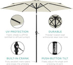 Best Choice Products 10ft Outdoor Table Compatible Steel Polyester Market Patio - Image 5