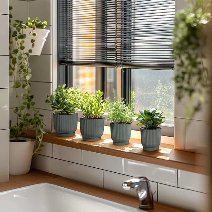 T4U 4.5 Inch Plant Pots Self Watering, 6 Pack African Violet Pots, Small Plant - Image 8