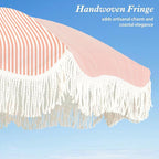 AMMSUN Boho Fringe Umbrella Outdoor Patio, 6.5ft UPF50+ Picnic Umbrella - Image 5