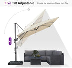 PURPLE LEAF 8 Feet Square Cantilever Umbrella Patio Umbrella - Image 8