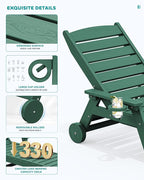 SERWALL Patio Chaise Lounge Chair Set of 2, Poly Lounge Chair - Image 4