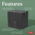 Keter City 30 Gallon Resin Outdoor Storage Box & Patio Side Table - Image 3