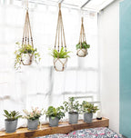 Mkono 3 Pack Macrame Plant Hangers Indoor Different Size Hanging Planter Basket - Image 5