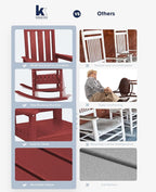KINGYES Oversized Outdoor Rocking Chair, All-Weather Patio Rocking Chairs - Image 7