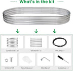 JERIA 2 Pcs 8×4×1ft Oval Raised Garden Bed, Galvanized Raised Garden Bed Kit - Image 2