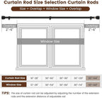 Matte Black Curtain Rod Itself is 30-144 inch 2 Pack, Fit 30 to 142, 66 to 120 - Image 3