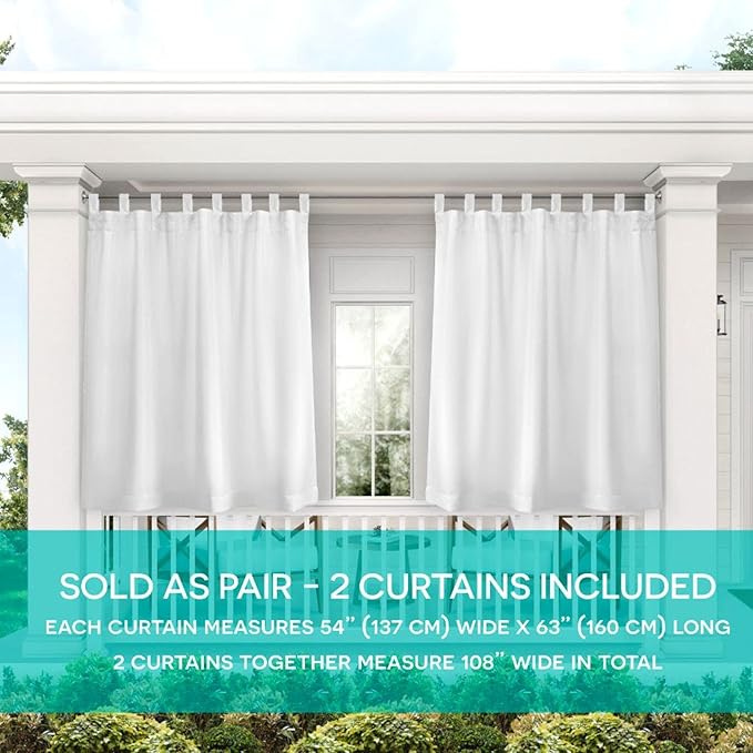 Exclusive Home Cabana Solid Indoor/Outdoor Light Filtering Hook-and-Loop Tab - Image 2