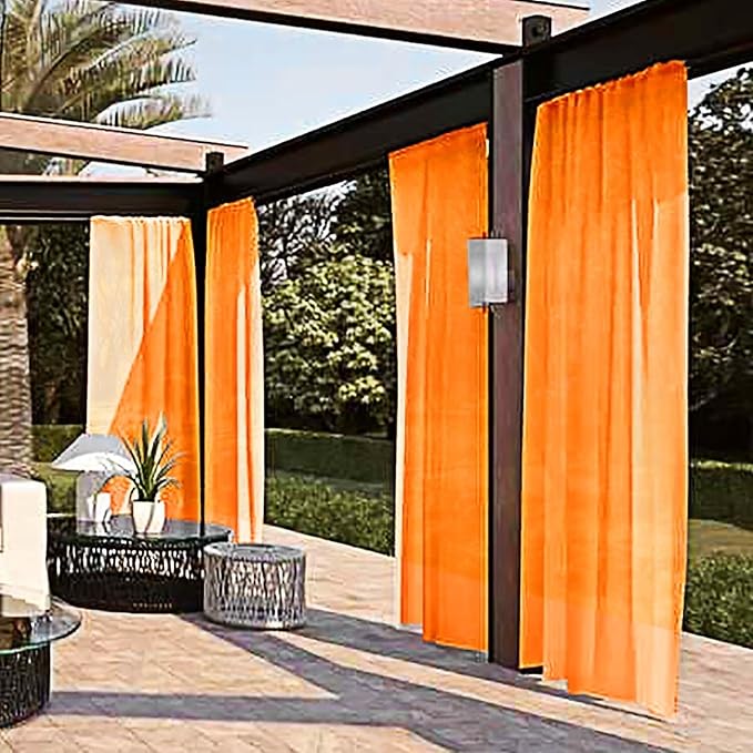 SpaceDresser Waterproof Outdoor Sheer Curtains - Image 2