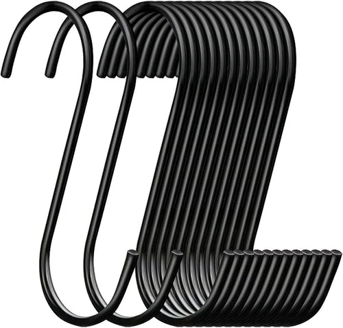 30 Pack 3.7 inch Length S Hooks Black Steel S Shaped Hooks by ESFUN