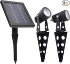 MINI 50X Twin Solar-Powered Cast Aluminium Warm White LED Spotlight 60-100 by SolarLightMart