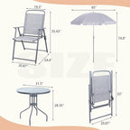 Vongrasig 6 Pieces Folding Patio Dining Set, All Weather Small Metal Outdoor - Image 5