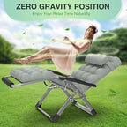 Suteck Oversized Zero Gravity Chair, 29In XL Lounge Chair w/Removable - Image 6