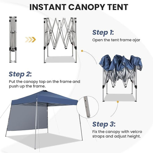 10X10 Pop Up Canopy, Slant Legs Instant Outdoor Canopy Tent - Image 2