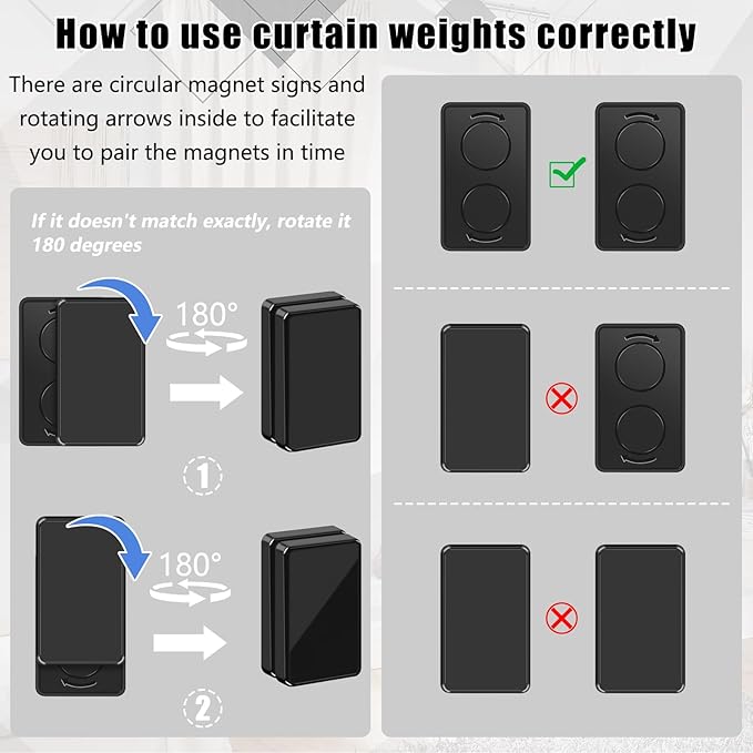 18 Pcs Outdoor Curtain Weights, Plastic Wrapped Magnetic Drapery Weights - Image 6