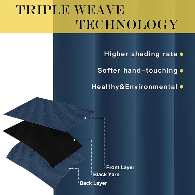 NICETOWN Patio Door Curtain Sound Blocking, Bedroom Privacy Room Divider Curtain - Image 4