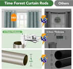 Curtain Rods for Windows 72 to 144, 1 Inch Adjustable Heavy Duty Long Window - Image 8
